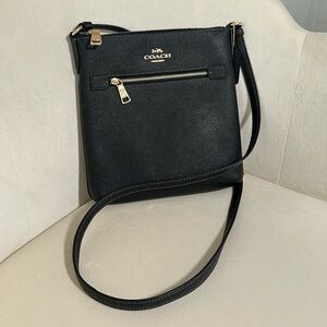 Coach Mini Rowan File Bag CE871 Black Crossgrain Leather Crossbody NWOT